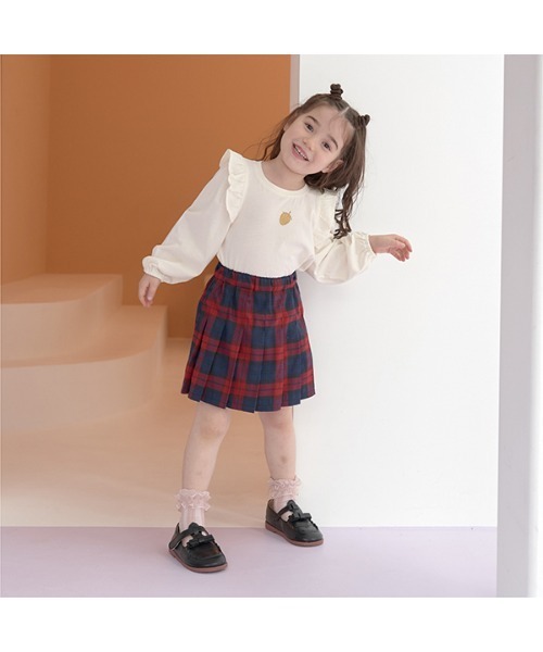 Lycee mine(リセマイン)の「【型崩れしないやわらかコットン】ラメプリントデザイントップス(Tシャツ/カットソー・キッズ・ラベンダー/アイボリー/グレイッシュベージュ/ブルーグレー/ネイビー・100cm/110cm/150cm/130cm/140cm/120cm)」の11枚目の写真