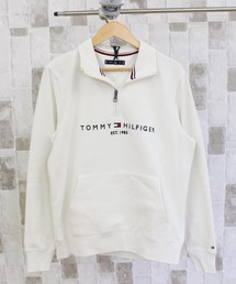 トミーロゴモックネック スウェットフリースハーフジップ TOMMY LOGO MOCKNECK