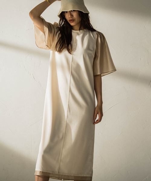 【セール】袖シアードッキングワンピース（ワンピース）｜MAYSON GREY（メイソングレイ）