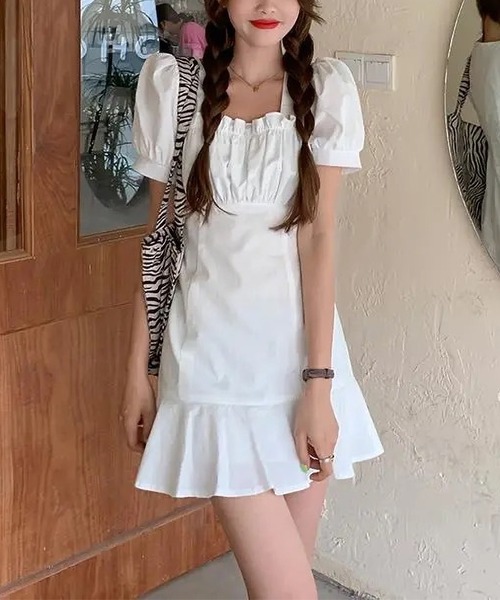 LOPASS（ロパス）の「半袖フリルミニワンピース（ワンピース・レディース・ピンク/ブラック/ホワイト・S/M/L）」の21枚目の写真