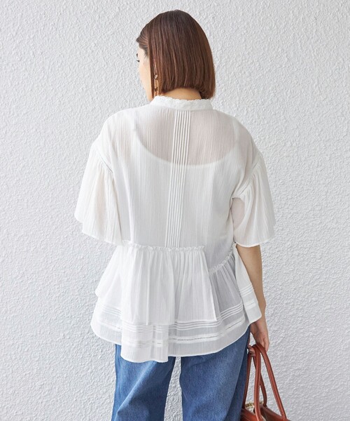 SHIPS(シップス)の「〈手洗い可能〉 綿 楊柳 レース ブラウス(シャツ/ブラウス・レディース・ブラック/ホワイト/レッド・ONE SIZE)」の16枚目の写真