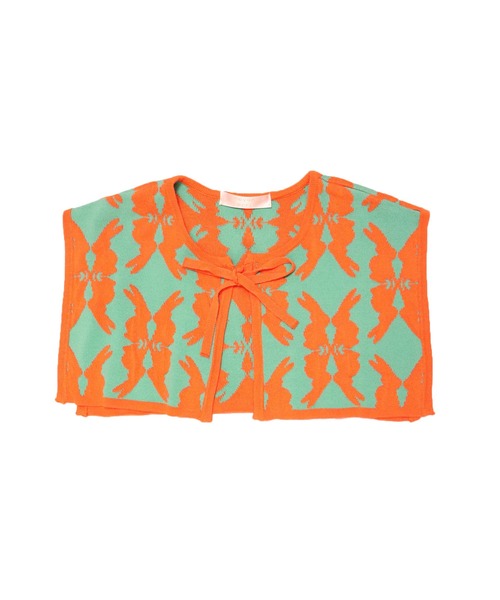 moyan ecri（モヤン エクリ）の「<moyan ecri>オリジナル編み付け襟lucky charm motif knit Attache collar（付け襟・レディース・オレンジ/ブルー/グリーン/ライトグリーン・FREE）」の2枚目の写真