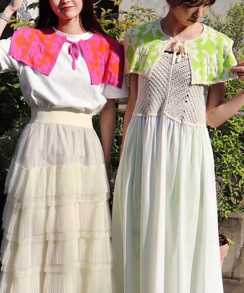 moyan ecri（モヤン エクリ）の「<moyan ecri>オリジナル編み付け襟lucky charm motif knit Attache collar（付け襟・レディース・オレンジ/ブルー/グリーン/ライトグリーン・FREE）」の15枚目の写真