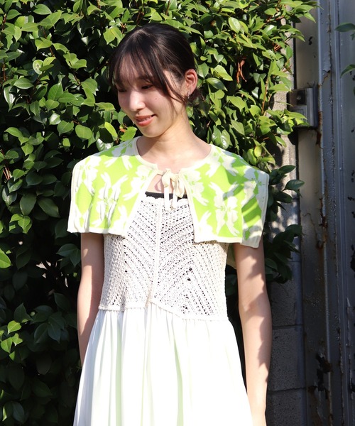 moyan ecri（モヤン エクリ）の「<moyan ecri>オリジナル編み付け襟lucky charm motif knit Attache collar（付け襟・レディース・オレンジ/ブルー/グリーン/ライトグリーン・FREE）」の10枚目の写真