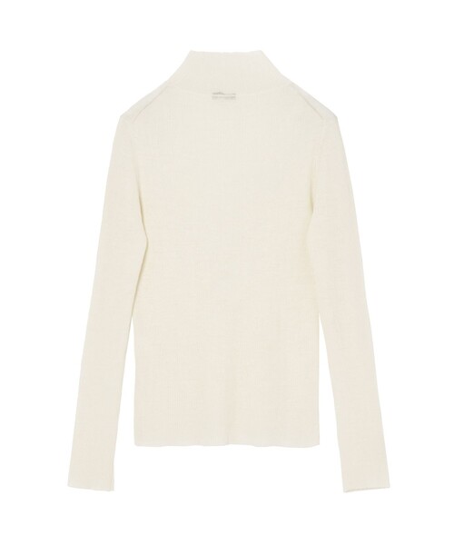 759】アナイ シアーウールシルクリブハイネック プルオーバー 黒 薄手