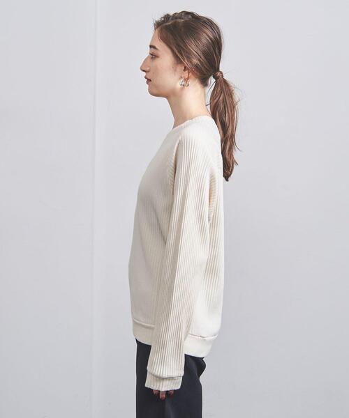 BASERANGE(ベースレンジ)の「<BASERANGE>リブ スウェット(スウェット・レディース・グレー/オフホワイト・S)」の4枚目の写真