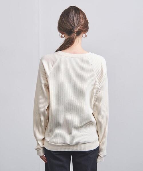 BASERANGE(ベースレンジ)の「<BASERANGE>リブ スウェット(スウェット・レディース・グレー/オフホワイト・S)」の5枚目の写真