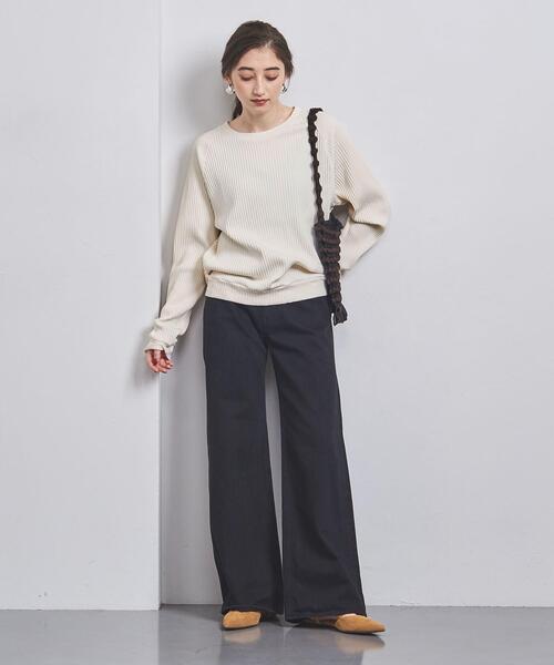 BASERANGE(ベースレンジ)の「<BASERANGE>リブ スウェット(スウェット・レディース・グレー/オフホワイト・S)」の7枚目の写真