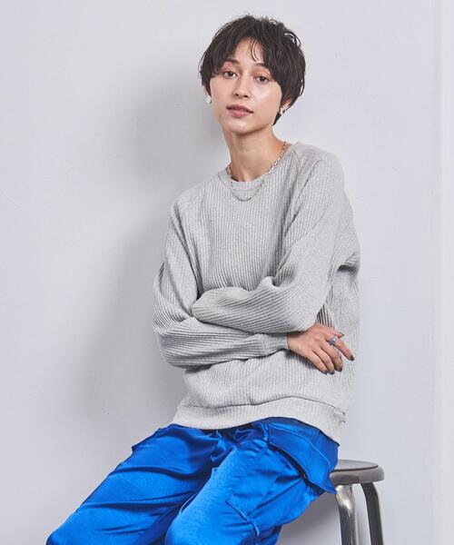 BASERANGE(ベースレンジ)の「<BASERANGE>リブ スウェット(スウェット・レディース・グレー/オフホワイト・S)」の9枚目の写真