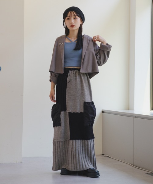 Kastane（カスタネ）の「モヘアニットベレー帽（ハンチング/ベレー帽・レディース・イエロー/ブラック/グレー・FREE）」の9枚目の写真