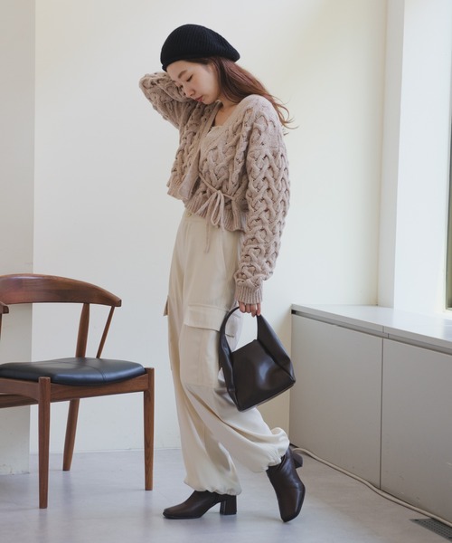 Kastane（カスタネ）の「モヘアニットベレー帽（ハンチング/ベレー帽・レディース・イエロー/ブラック/グレー・FREE）」の12枚目の写真