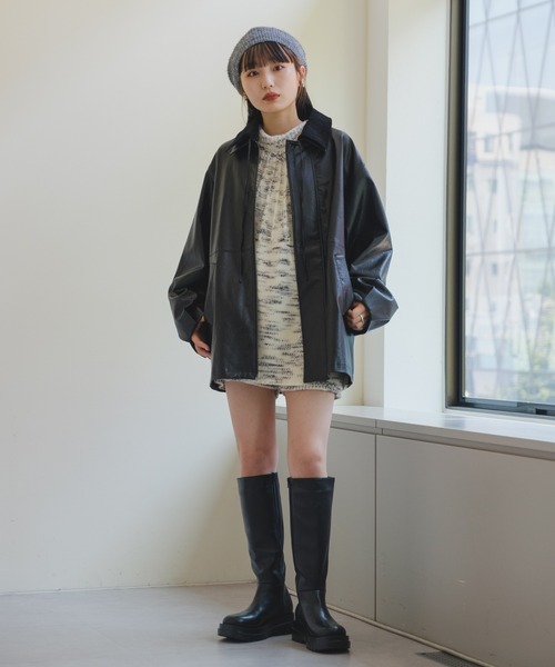 Kastane（カスタネ）の「モヘアニットベレー帽（ハンチング/ベレー帽・レディース・イエロー/ブラック/グレー・FREE）」の20枚目の写真