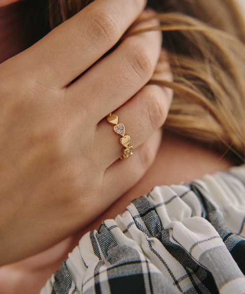 crafty(クラフティー)の「金属アレルギー/ハートジルコニアリング/サージカルステンレス(リング・レディース・ゴールド・FREE)」の5枚目の写真