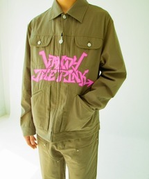 Vandy The Pink（ヴァンディーザピンク）の「【VANDY THE PINK】GRAFITI RIP STOP JACKET / 【ヴァンディーザピンク】グラフィティリップロゴプリント長袖デニムジャケット（デニムジャケット）」