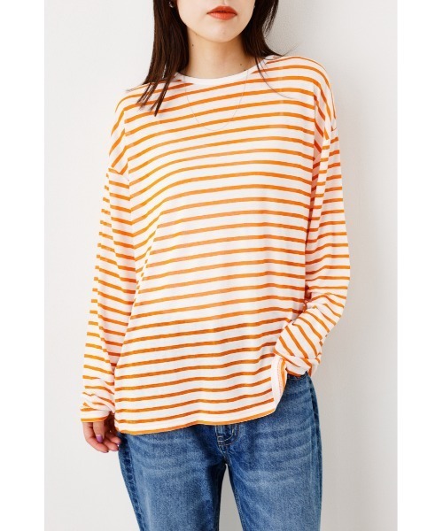 RODEO CROWNS WIDE BOWL(ロデオクラウンズワイドボウル)の「シアーボーダートップス(Tシャツ/カットソー・レディース・オレンジ系その他/グレー系その他/ベージュ系その他・FREE)」の3枚目の写真