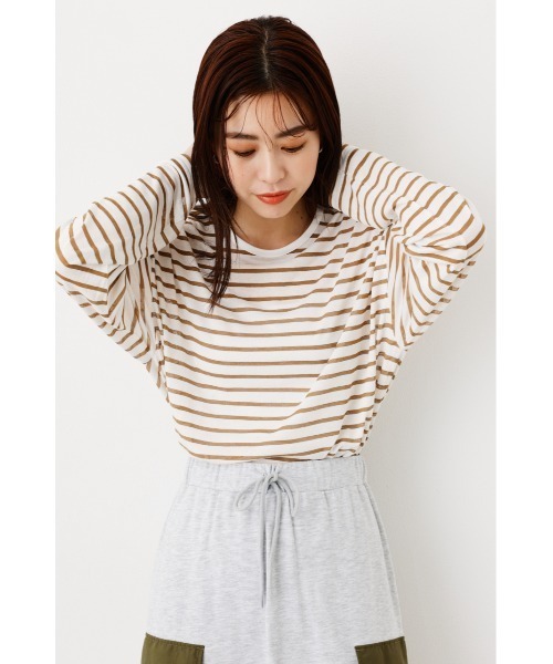 RODEO CROWNS WIDE BOWL(ロデオクラウンズワイドボウル)の「シアーボーダートップス(Tシャツ/カットソー・レディース・オレンジ系その他/グレー系その他/ベージュ系その他・FREE)」の8枚目の写真