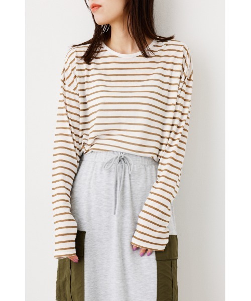 RODEO CROWNS WIDE BOWL(ロデオクラウンズワイドボウル)の「シアーボーダートップス(Tシャツ/カットソー・レディース・オレンジ系その他/グレー系その他/ベージュ系その他・FREE)」の9枚目の写真