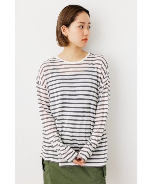 RODEO CROWNS WIDE BOWL(ロデオクラウンズワイドボウル)の「シアーボーダートップス(Tシャツ/カットソー・レディース・オレンジ系その他/グレー系その他/ベージュ系その他・FREE)」の19枚目の写真