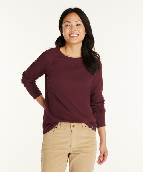 L.L.Bean(エルエルビーン)の「アンシュリンカブル・ミニワッフル・ティ、長袖 クルーネック 米国フィット・プチ(Tシャツ/カットソー・レディース・アイボリー/ブルーグリーン/セージグリーン/クリーム・SMALL/MEDIUM/LARGE/X-SMALL)」の7枚目の写真