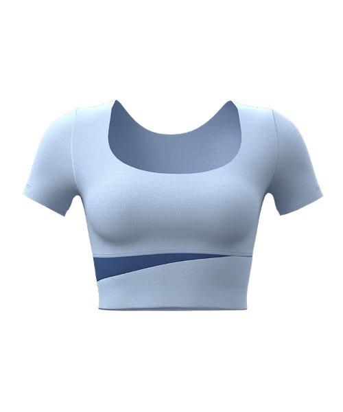 SAISON DE PAPILLON（セゾンドパピヨン）の「カップ付半袖トップ タンクトップ（スポーツブラ・レディース・ベージュ/パープル/ブルー/ブラック/グリーン・M/L）」の6枚目の写真