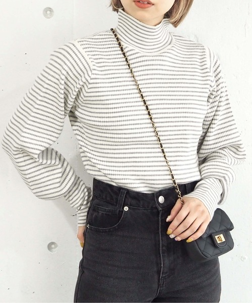 tiptop（ティップトップ）の「【5色展開】ロングリブハイネックプルオーバー（ニット/セーター・レディース・グレー系その他/ライム/オフホワイト/ブラック/ブラック系その他・FREE）」の22枚目の写真