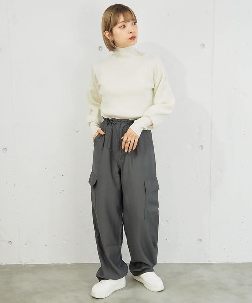 tiptop（ティップトップ）の「【5色展開】ロングリブハイネックプルオーバー（ニット/セーター・レディース・グレー系その他/ライム/オフホワイト/ブラック/ブラック系その他・FREE）」の8枚目の写真