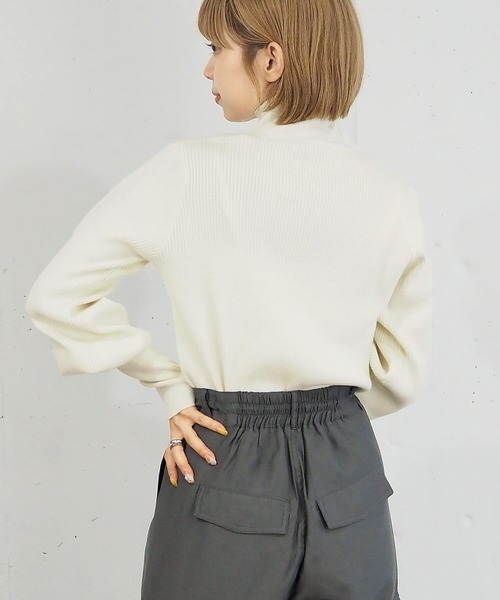 tiptop（ティップトップ）の「【5色展開】ロングリブハイネックプルオーバー（ニット/セーター・レディース・グレー系その他/ライム/オフホワイト/ブラック/ブラック系その他・FREE）」の9枚目の写真