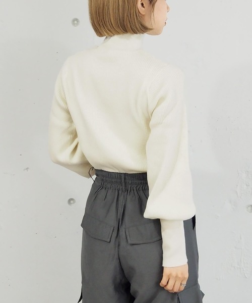 tiptop（ティップトップ）の「【5色展開】ロングリブハイネックプルオーバー（ニット/セーター・レディース・グレー系その他/ライム/オフホワイト/ブラック/ブラック系その他・FREE）」の10枚目の写真