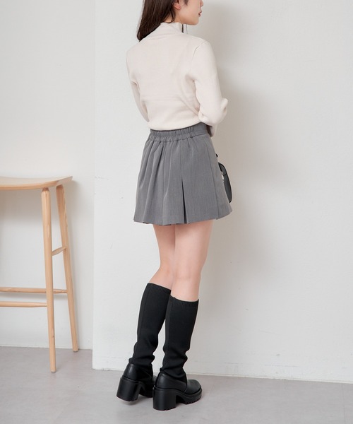 ハイネックミックスニットgray,blue | ok.soon