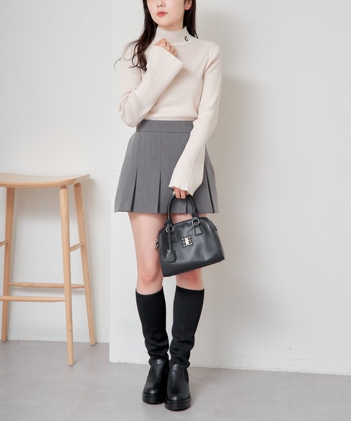 Chico（チコ）の「【WEB限定/REVIVAL】首刺繍ハイネックリブニット（ニット/セーター・レディース・ブラック/アイボリー/ブラック系その他2/グレー・FREE）」の12枚目の写真