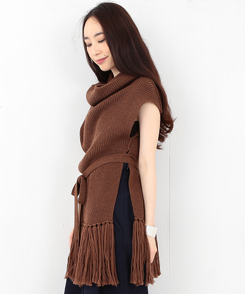 Ray BEAMS(レイビームス)の「■RBS / フリンジ タートル ニットベスト(ニット/セーター・レディース・グレー/ブラウン/ネイビー・ONE SIZE)」の20枚目の写真