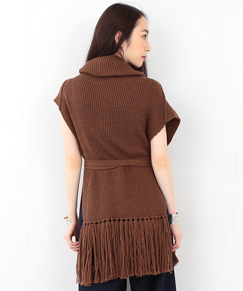 Ray BEAMS(レイビームス)の「■RBS / フリンジ タートル ニットベスト(ニット/セーター・レディース・グレー/ブラウン/ネイビー・ONE SIZE)」の21枚目の写真