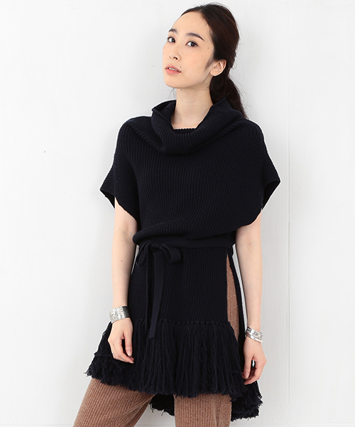 Ray BEAMS(レイビームス)の「■RBS / フリンジ タートル ニットベスト(ニット/セーター・レディース・グレー/ブラウン/ネイビー・ONE SIZE)」の10枚目の写真