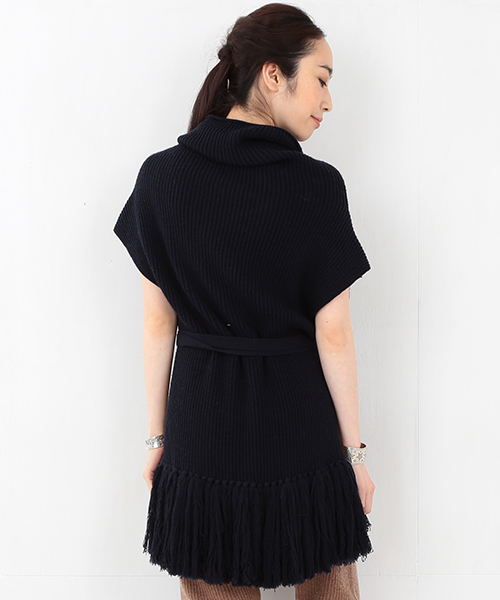 Ray BEAMS(レイビームス)の「■RBS / フリンジ タートル ニットベスト(ニット/セーター・レディース・グレー/ブラウン/ネイビー・ONE SIZE)」の12枚目の写真