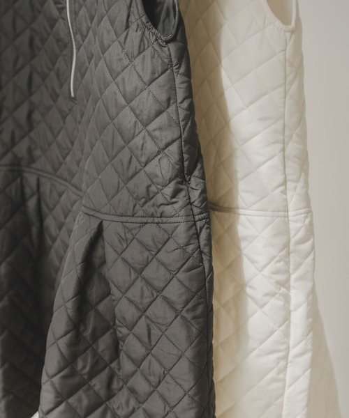 rectangle（レクタングル）の「キルティングペプラムワンピース（ジャンパースカート・レディース・ブラック/アイボリー・FREE）」の16枚目の写真
