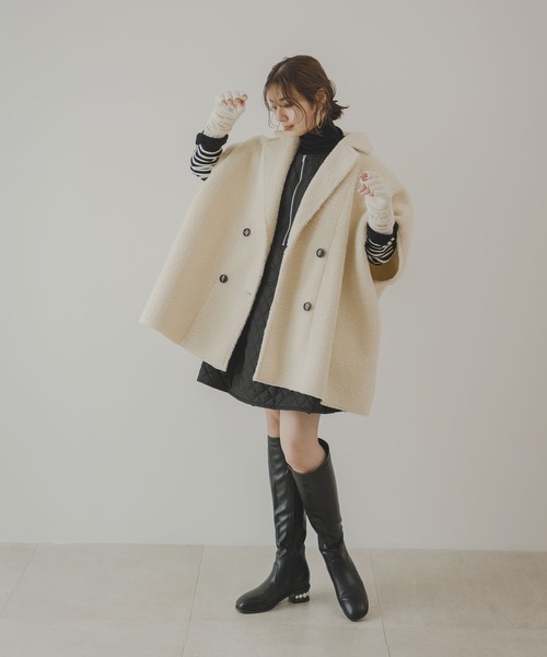 rectangle（レクタングル）の「キルティングペプラムワンピース（ジャンパースカート・レディース・ブラック/アイボリー・FREE）」の7枚目の写真