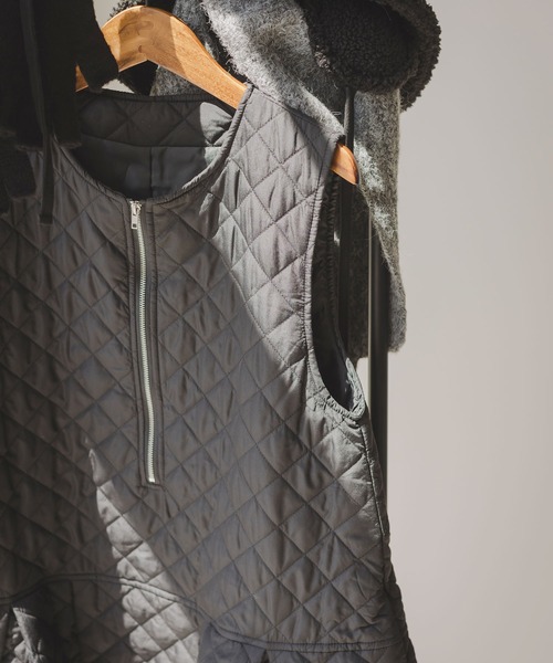 rectangle（レクタングル）の「キルティングペプラムワンピース（ジャンパースカート・レディース・ブラック/アイボリー・FREE）」の10枚目の写真