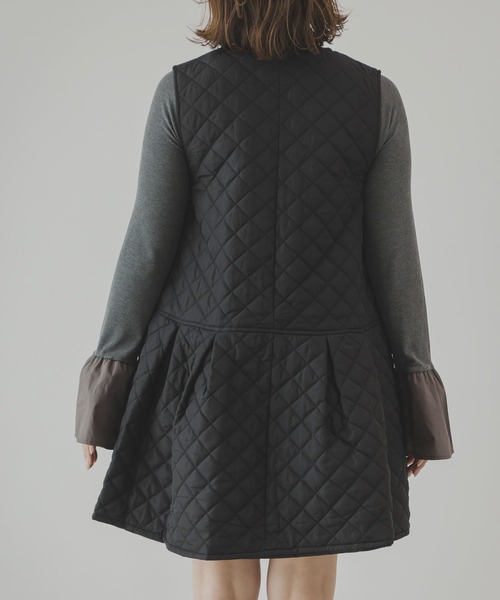 rectangle（レクタングル）の「キルティングペプラムワンピース（ジャンパースカート・レディース・ブラック/アイボリー・FREE）」の22枚目の写真