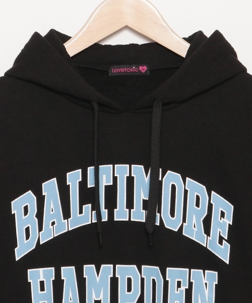 LOVETOXIC（ラブトキシック）の「カレッジＢＩＧパーカワンピース（ワンピース・キッズ・ブラック/サックスブルー/グリーン/ホワイト系その他・L/SS/S/M）」の12枚目の写真