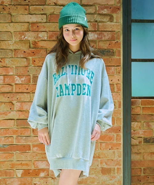 LOVETOXIC（ラブトキシック）の「カレッジＢＩＧパーカワンピース（ワンピース・キッズ・ブラック/サックスブルー/グリーン/ホワイト系その他・L/SS/S/M）」の18枚目の写真