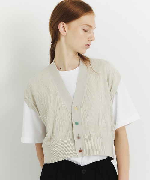 unfil アンフィル / cotton & cashmere links pattern-knit vest コットンアンドカシミヤリンクスパターンニットベスト / WFSP-UW104