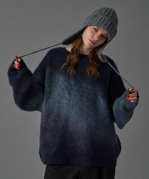 ONCILY（オンシェリー）の「ASSORT VOLUME MIX SHAGGY KNIT / アソートボリュームミックスシャギーニット（ニット/セーター・メンズ・ブルー/グリーン/ネイビー/ブラウン/レッド/ブルー系その他/グレー/チャコールグレー/ブラック系その他/ブラック/ブルー系その他2/ブラウン系その他・LARGE/MEDIUM/SMALL）」の10枚目の写真