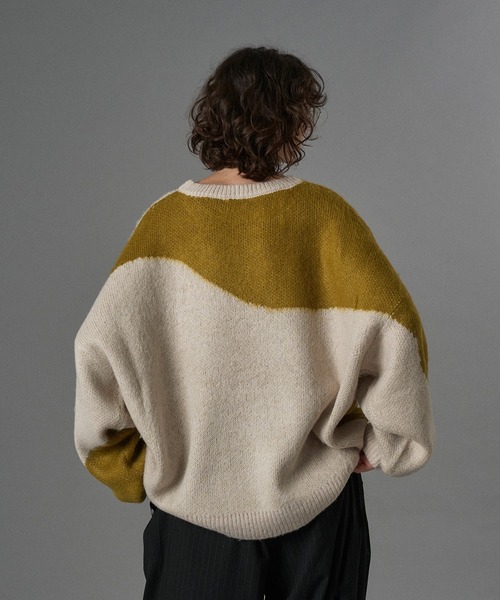 ONCILY（オンシェリー）の「ASSORT VOLUME MIX SHAGGY KNIT / アソートボリュームミックスシャギーニット（ニット/セーター・メンズ・ブルー/グリーン/ネイビー/ブラウン/レッド/ブルー系その他/グレー/チャコールグレー/ブラック系その他/ブラック/ブルー系その他2/ブラウン系その他・LARGE/MEDIUM/SMALL）」の21枚目の写真