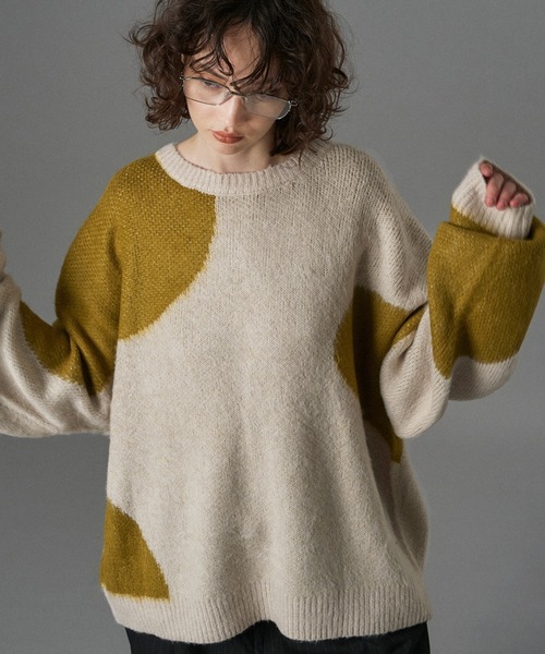 ONCILY（オンシェリー）の「ASSORT VOLUME MIX SHAGGY KNIT / アソートボリュームミックスシャギーニット（ニット/セーター・メンズ・ブルー/グリーン/ネイビー/ブラウン/レッド/ブルー系その他/グレー/チャコールグレー/ブラック系その他/ブラック/ブルー系その他2/ブラウン系その他・LARGE/MEDIUM/SMALL）」の20枚目の写真