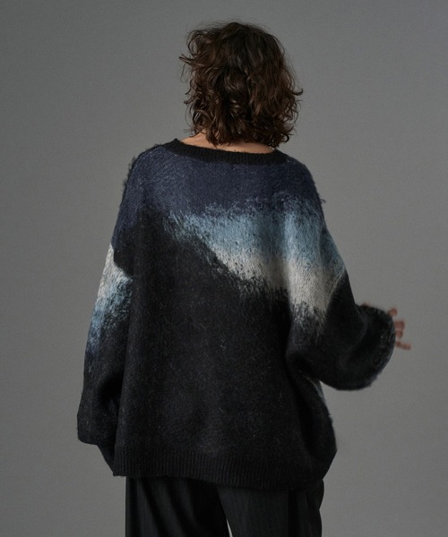 ONCILY（オンシェリー）の「ASSORT VOLUME MIX SHAGGY KNIT / アソートボリュームミックスシャギーニット（ニット/セーター・メンズ・ブルー/グリーン/ネイビー/ブラウン/レッド/ブルー系その他/グレー/チャコールグレー/ブラック系その他/ブラック/ブルー系その他2/ブラウン系その他・LARGE/MEDIUM/SMALL）」の16枚目の写真