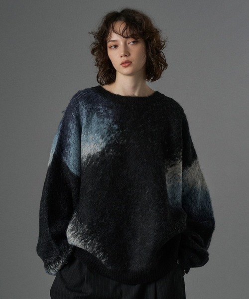 ONCILY（オンシェリー）の「ASSORT VOLUME MIX SHAGGY KNIT / アソートボリュームミックスシャギーニット（ニット/セーター・メンズ・ブルー/グリーン/ネイビー/ブラウン/レッド/ブルー系その他/グレー/チャコールグレー/ブラック系その他/ブラック/ブルー系その他2/ブラウン系その他・LARGE/MEDIUM/SMALL）」の13枚目の写真