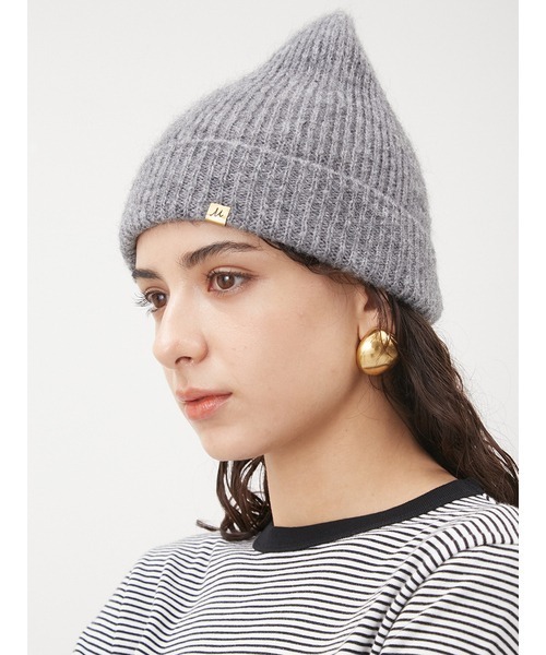 Mila Owen(ミラオーウェン)の「リブニット帽(ニットキャップ/ビーニー・レディース・ブラック/アイボリー/グレー・FREE)」の3枚目の写真