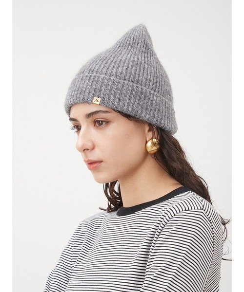 Mila Owen(ミラオーウェン)の「リブニット帽(ニットキャップ/ビーニー・レディース・ブラック/アイボリー/グレー・FREE)」の8枚目の写真