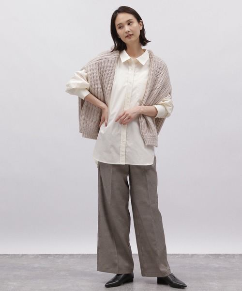 LAKOLE（ラコレ）の「ラウンドヘムシャツ / 982193（シャツ/ブラウス・レディース・ライトベージュ/サックスブルー/オフホワイト・MEDIUM/SMALL）」の4枚目の写真