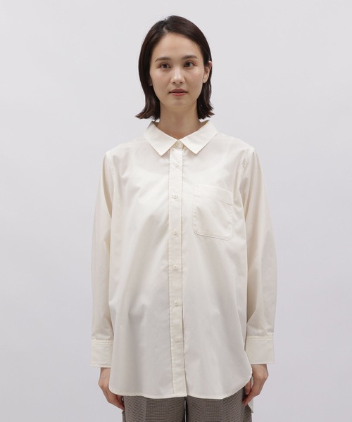 LAKOLE（ラコレ）の「ラウンドヘムシャツ / 982193（シャツ/ブラウス・レディース・ライトベージュ/サックスブルー/オフホワイト・MEDIUM/SMALL）」の12枚目の写真